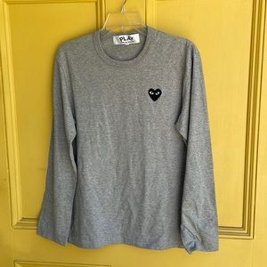 - PLAY Comme Des Garçons Gray Long Sleeve Shirt Medium Designer